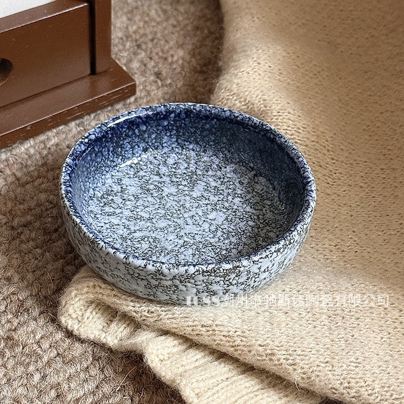 Keramična posudica za umak u japanskom stilu, okrugla, mikrovalna kompatibilna, glazirana pećnicom