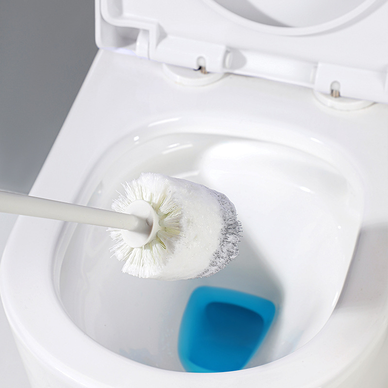 Četka za WC s produljenim držalom, plastična okrugla glava, bez mrtvih kutova, baza, težina 250 g