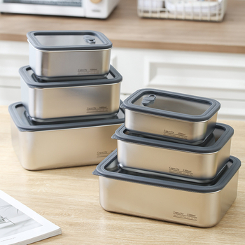 304 неръждаема стомана контейнер за храна с прозрачен стъклен капак, запечатана правоъгълна кутия за обяд, хранителен клас, капацитет 1–4 л, за нудели и кнедли