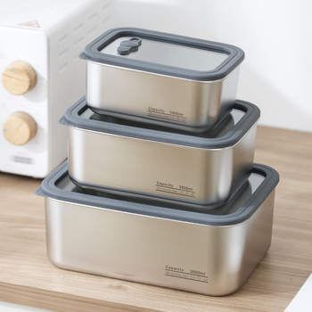 304 неръждаема стомана контейнер за храна с прозрачен стъклен капак, запечатана правоъгълна кутия за обяд, хранителен клас, капацитет 1–4 л, за нудели и кнедли