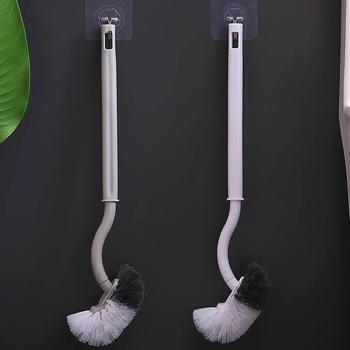 Hangge WC četka s dugim drškom, zidni nosač, glava u obliku savijanja, plastična