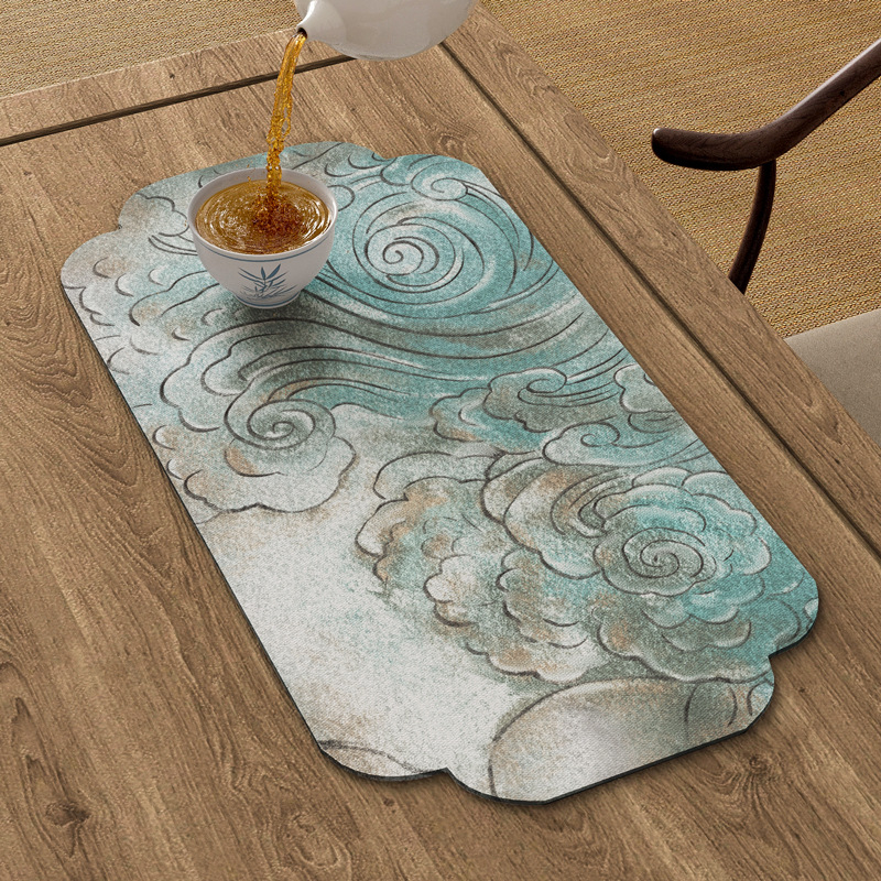 Podloga za čajnu ceremoniju, nepravilnog oblika, krajolinski uzorak, kineski stil