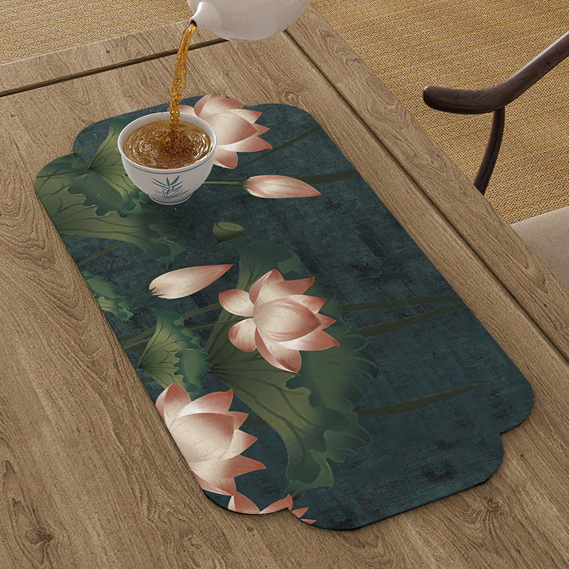 Podloga za čajnu ceremoniju, nepravilnog oblika, krajolinski uzorak, kineski stil