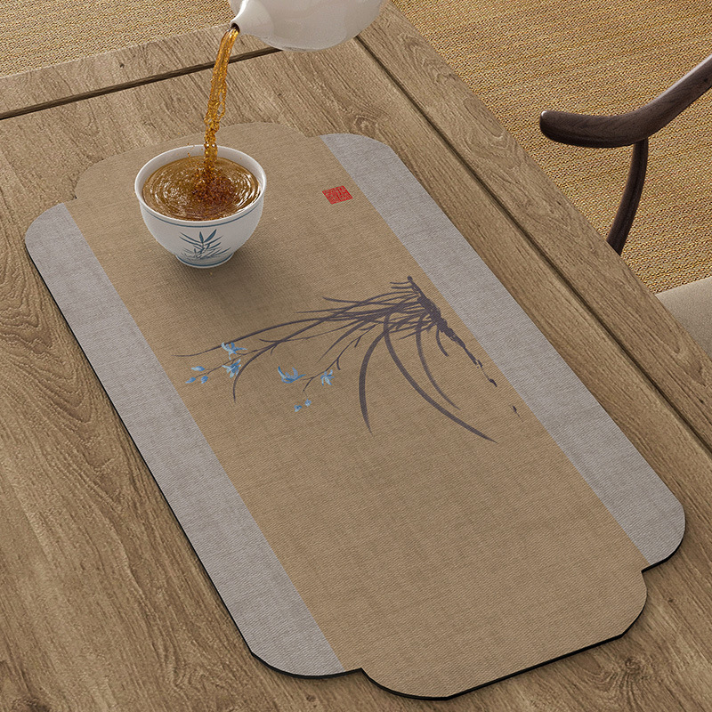 Podloga za čajnu ceremoniju, nepravilnog oblika, krajolinski uzorak, kineski stil