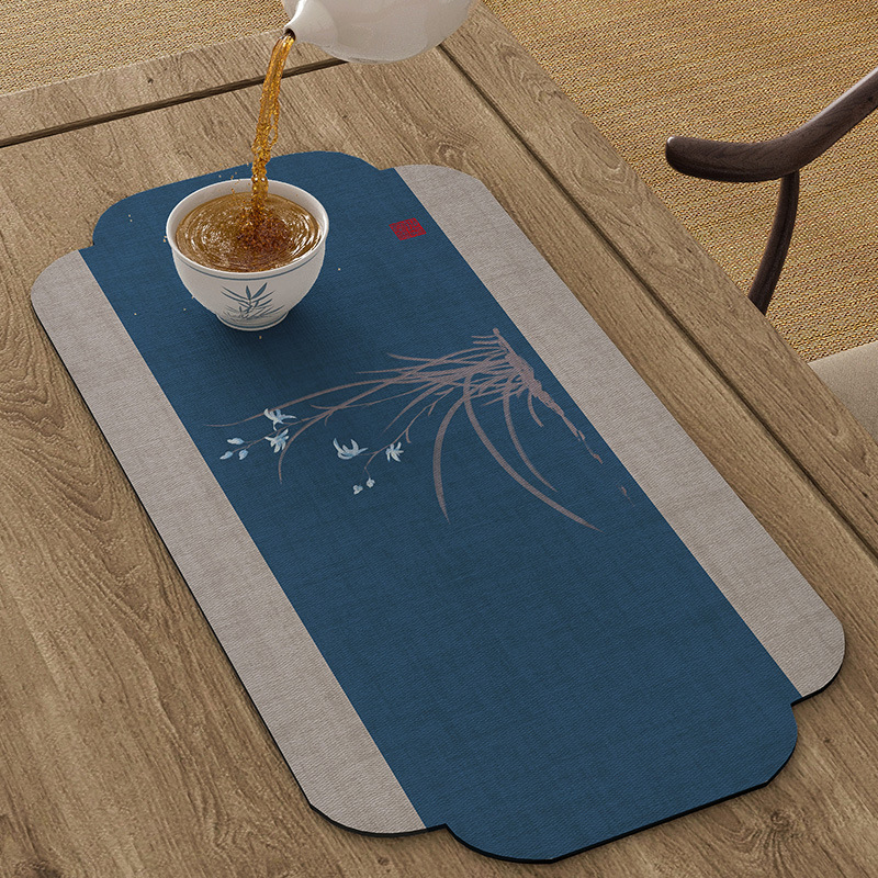 Podloga za čajnu ceremoniju, nepravilnog oblika, krajolinski uzorak, kineski stil