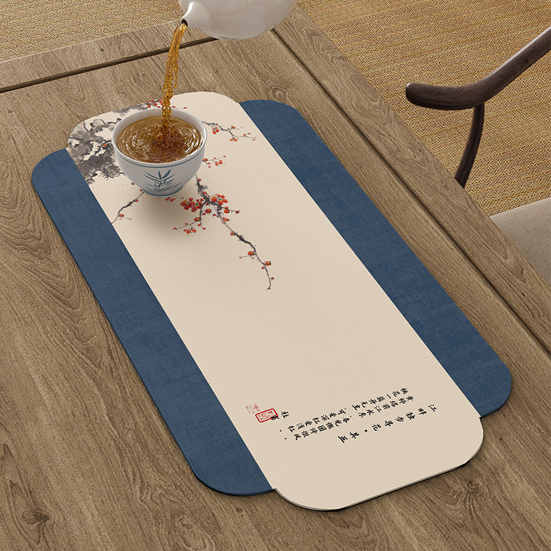 Podloga za čajnu ceremoniju, nepravilnog oblika, krajolinski uzorak, kineski stil