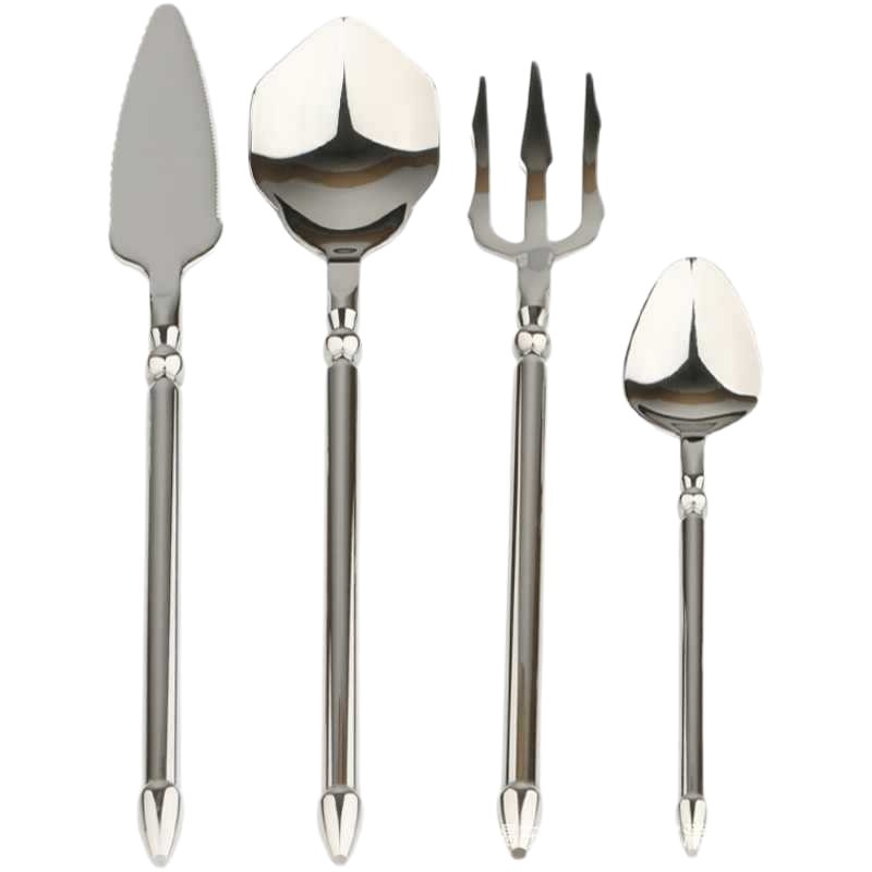Set noža, vilice, žlice i žličice za čaj od 304 nehrđajućeg čelika, nordijski stil, moderni minimalistički dizajn, ogledno polirani završni sloj