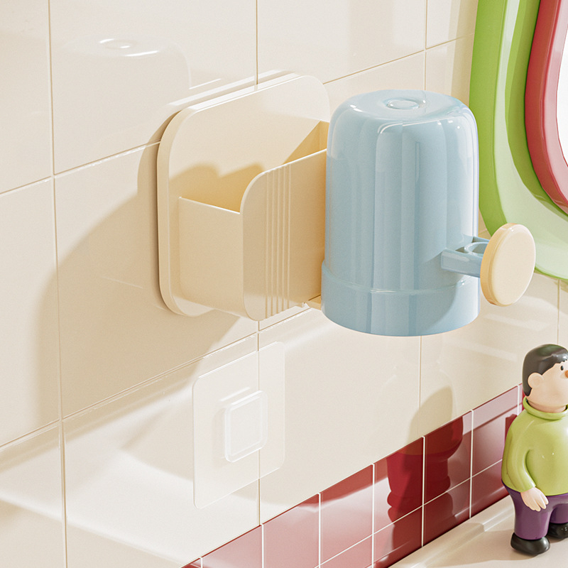 Regal za četkice za zube i pastu – zidni, plastični, moderni minimalistički stil, spremište u kupaonici, 1 razina