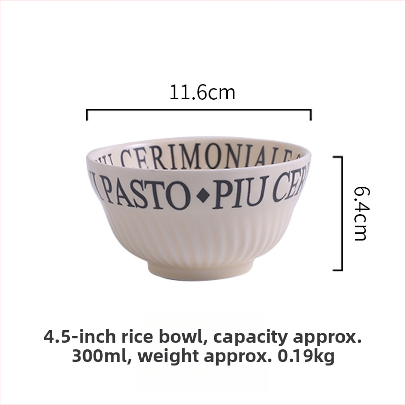 Tongfa kerámia bowls és tányérok készlet angol betűs mintával, aláglazúrozott felülettel, mikrohullámú sütőben használható