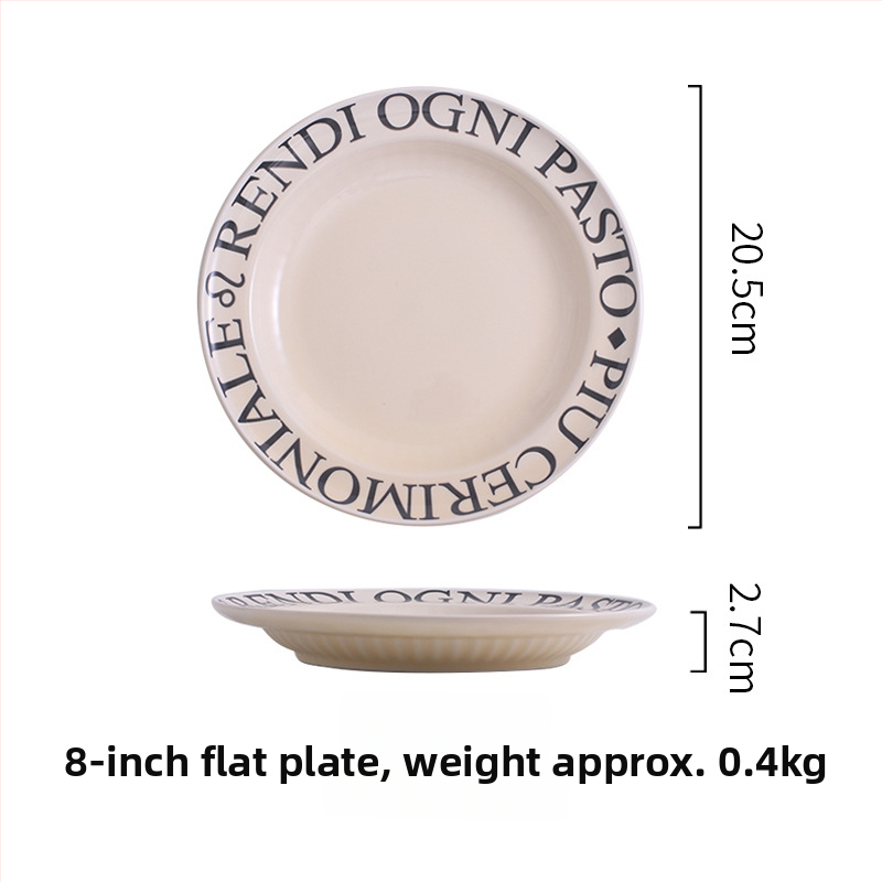 Tongfa kerámia bowls és tányérok készlet angol betűs mintával, aláglazúrozott felülettel, mikrohullámú sütőben használható