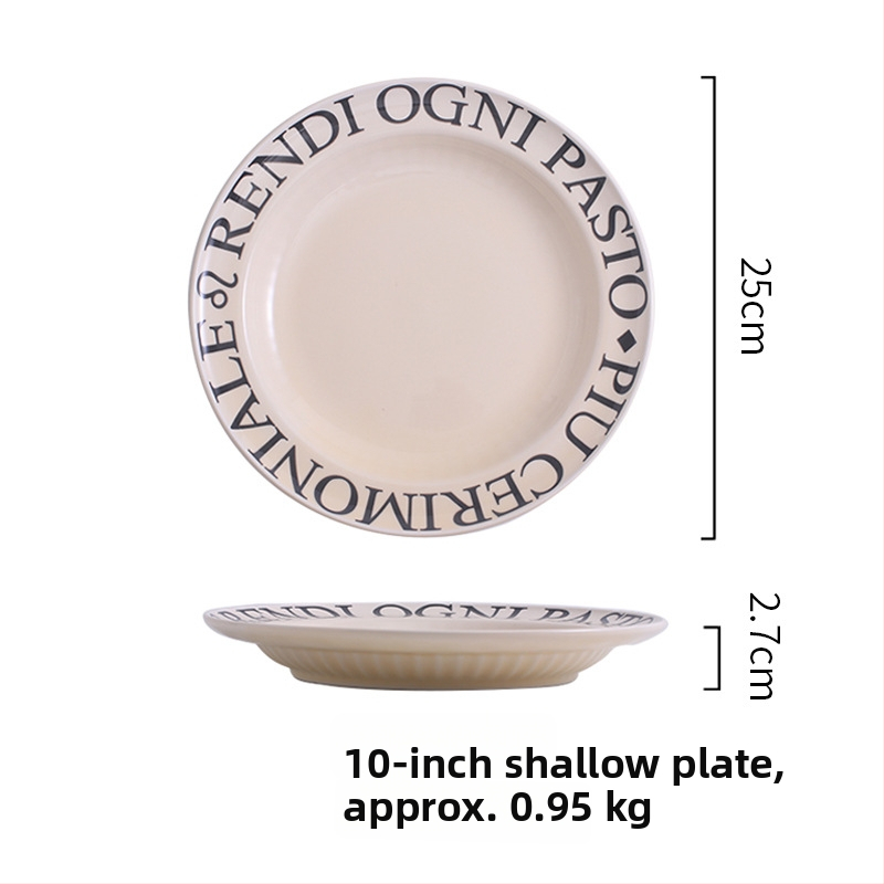 Tongfa kerámia bowls és tányérok készlet angol betűs mintával, aláglazúrozott felülettel, mikrohullámú sütőben használható