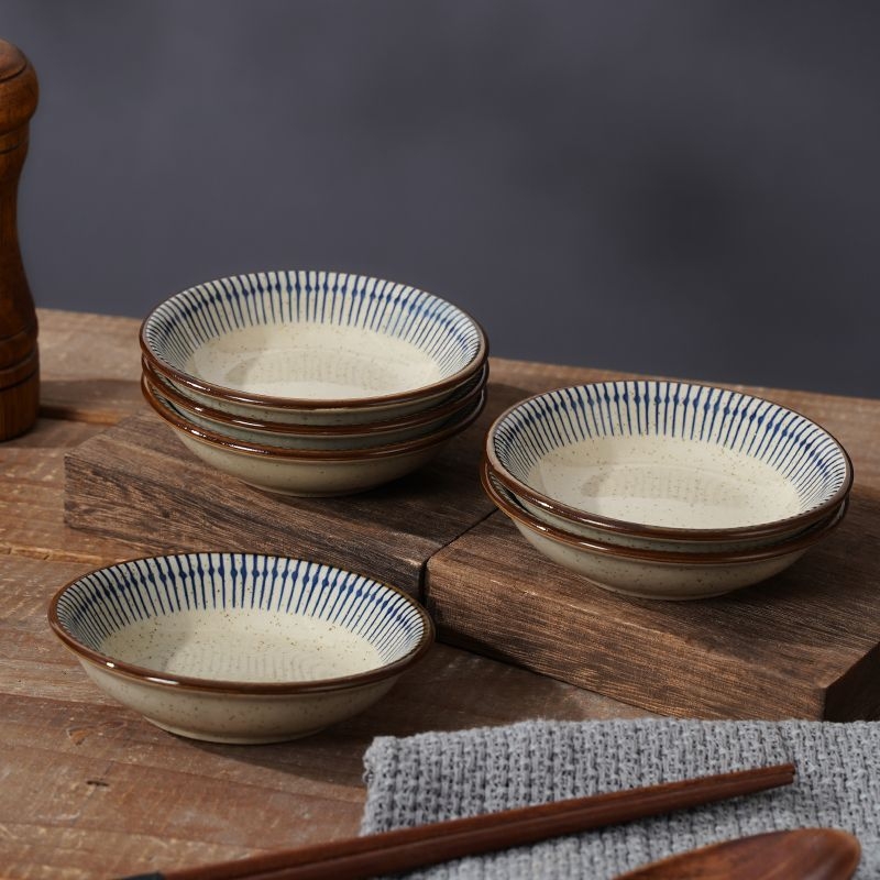 Blue Rain keramička mala zdjela – retro japanski stil, zdjela za sojin sos i ocat, dip zdjela, zdjela za grickalice
