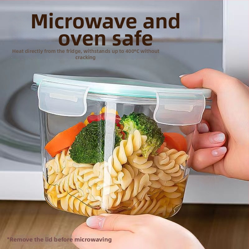 Стъклена кутия за обяд с купа за супа, капацитет 501–800 ml, микровълнова безопасна, херметично затваряща се, стъкло висок боросиликат, за офис служители и студенти