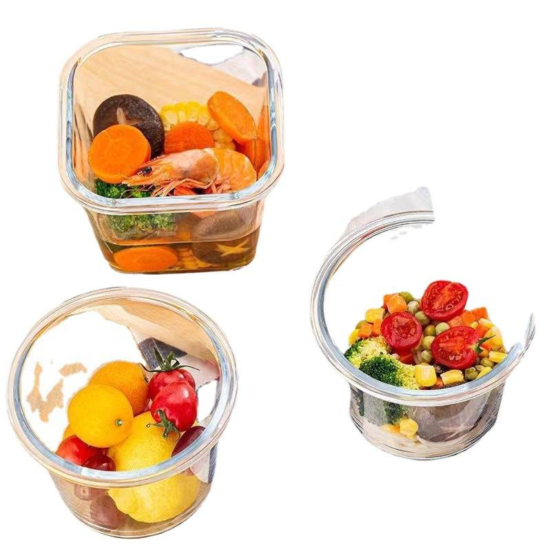 Стъклена кутия за обяд с купа за супа, капацитет 501–800 ml, микровълнова безопасна, херметично затваряща се, стъкло висок боросиликат, за офис служители и студенти