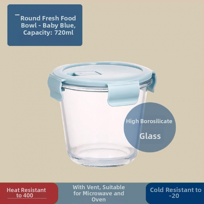 Стъклена кутия за обяд с купа за супа, капацитет 501–800 ml, микровълнова безопасна, херметично затваряща се, стъкло висок боросиликат, за офис служители и студенти