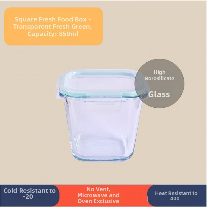 Стъклена кутия за обяд с купа за супа, капацитет 501–800 ml, микровълнова безопасна, херметично затваряща се, стъкло висок боросиликат, за офис служители и студенти