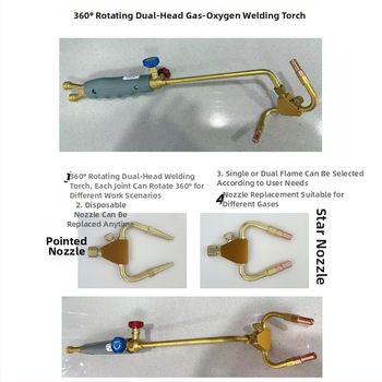 Prijenosna mlaznica za zavarivanje H01-2, dvostruka glava, motiv šljive, acetilen/propan, kompatibilno s Bth-01