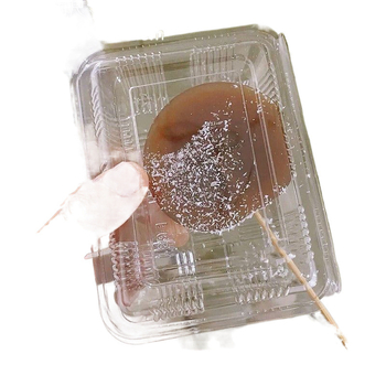 Kutija Bowl Cake – prozirna plastična, pravokutna s poklopcem, za štand, logotip sitotiskom, mogućnost prilagodbe