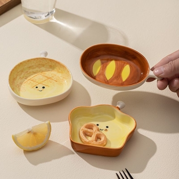 Keramička zdjela za dip, oblik kruha, nordijski stil, pogodna za sojin umak i začine, moguć tisk logotipa