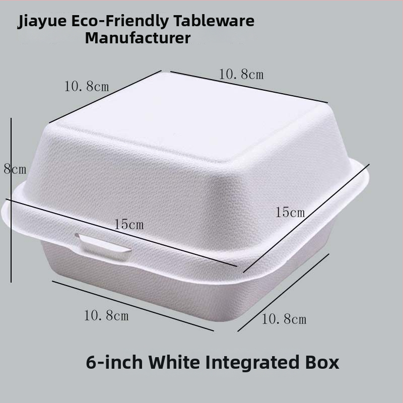 Jednorázová krabička na burger z celulozového pulpového materiálu, štvorcový tvar, hrúbka 0,6 mm, objem 450 ml, biologicky rozložiteľná