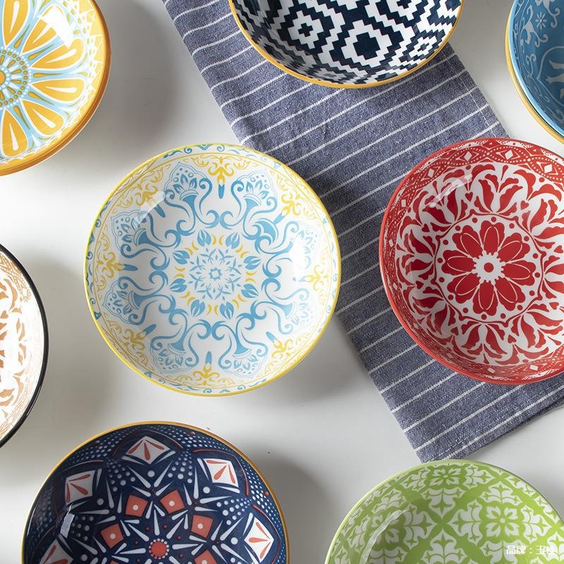 Boemske keramičke male okrugle tanjuri za užinu i kiseli krastavci, tanjuri od kostnog porcelana, kućna posuđa u japanskom stilu
