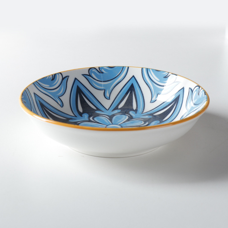 Boemske keramičke male okrugle tanjuri za užinu i kiseli krastavci, tanjuri od kostnog porcelana, kućna posuđa u japanskom stilu