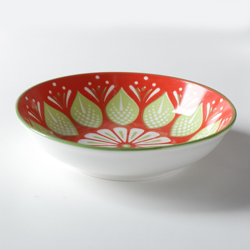 Boemske keramičke male okrugle tanjuri za užinu i kiseli krastavci, tanjuri od kostnog porcelana, kućna posuđa u japanskom stilu
