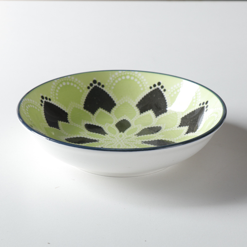 Boemske keramičke male okrugle tanjuri za užinu i kiseli krastavci, tanjuri od kostnog porcelana, kućna posuđa u japanskom stilu