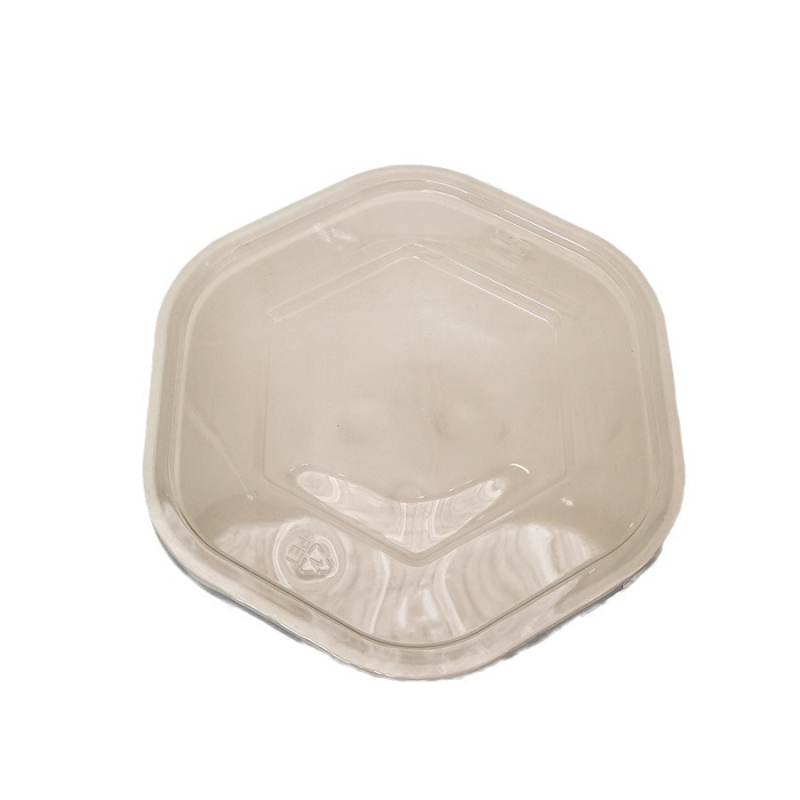 Cutie de prânz hexagonală din pulpă de hârtie, biodegradabilă, grosime 0,03 mm, capacitate 700/1100/1300/1600 ml