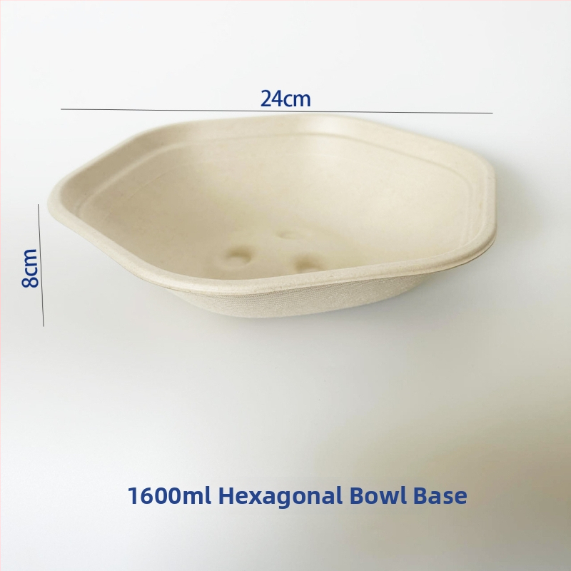Jednorazová šestuholná dóza na obed z celulozového papiera, biologicky odbúrateľná, hrúbka 0,03 mm, objem 700/1100/1300/1600 ml
