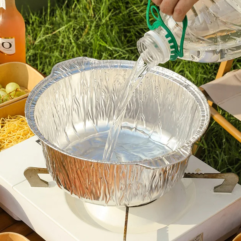 Jednokratni lonac od folije za vanjski BBQ – Materijal: Papir; Oblik: Okrugli; Tip posude: Zdjela; Mikrovalna: Ne; Pakiranje: Jedan