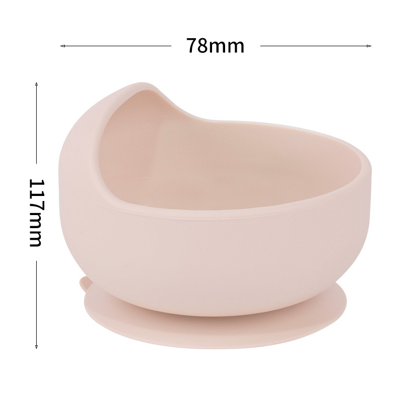 Μπολ μωρού από σιλικόνη με ενσωματωμένη βεντούζα, ένα-κομμάτι αντιολισθητικό μπολ σίτισης (6+ μηνών)