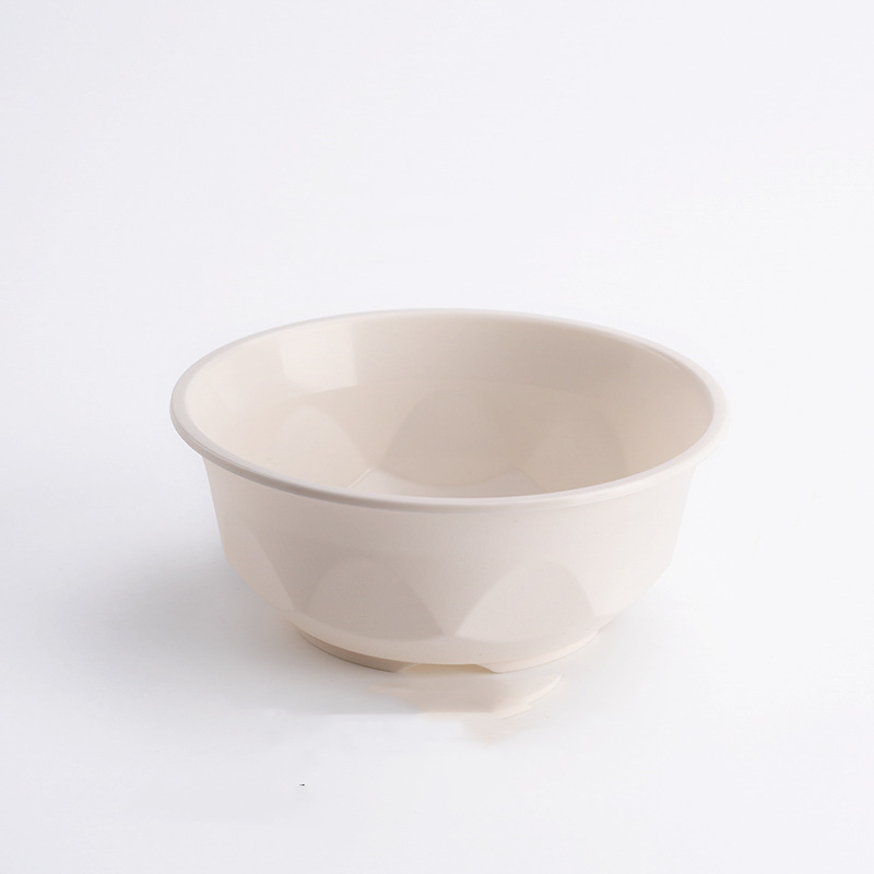 Set de veselă biodegradabil bazat pe amidon de porumb, cu boluri rotunde, farfurii pătrate și lingurițe, capacitate 350 ml