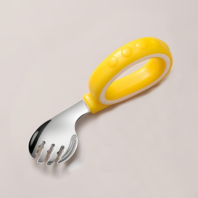 Set de furculițe și linguriță pentru copii — simplu din oțel inoxidabil, pentru vârste de peste 3 luni (furculiță/linguriță)