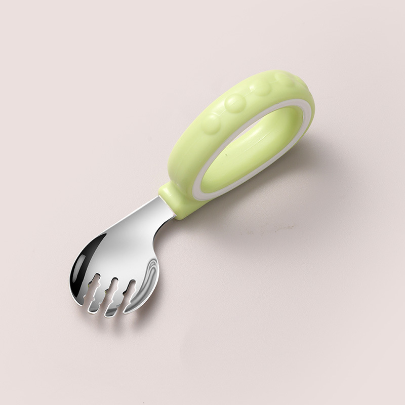 Set de furculițe și linguriță pentru copii — simplu din oțel inoxidabil, pentru vârste de peste 3 luni (furculiță/linguriță)