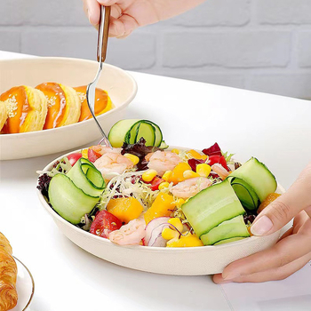 Μίας χρήσης χαρτονένιο μπολ σαλάτας, οβάλ σχήμα, χωρητικότητα 850 ml, βιοδιασπώμενο, προσαρμοσμένη επεξεργασία