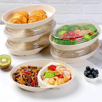 Μίας χρήσης χαρτονένιο μπολ σαλάτας, οβάλ σχήμα, χωρητικότητα 850 ml, βιοδιασπώμενο, προσαρμοσμένη επεξεργασία