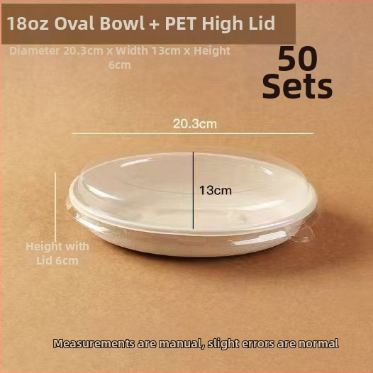 Jednorázová papierová miska na šalát, oválny tvar, objem 850 ml, biologicky rozložiteľná, prispôsobiteľné spracovanie