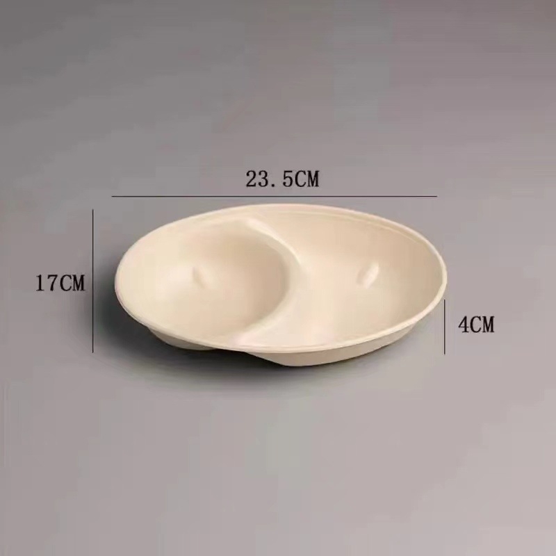 Μίας χρήσης χαρτονένιο μπολ σαλάτας, οβάλ σχήμα, χωρητικότητα 850 ml, βιοδιασπώμενο, προσαρμοσμένη επεξεργασία