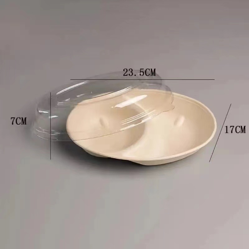 Μίας χρήσης χαρτονένιο μπολ σαλάτας, οβάλ σχήμα, χωρητικότητα 850 ml, βιοδιασπώμενο, προσαρμοσμένη επεξεργασία