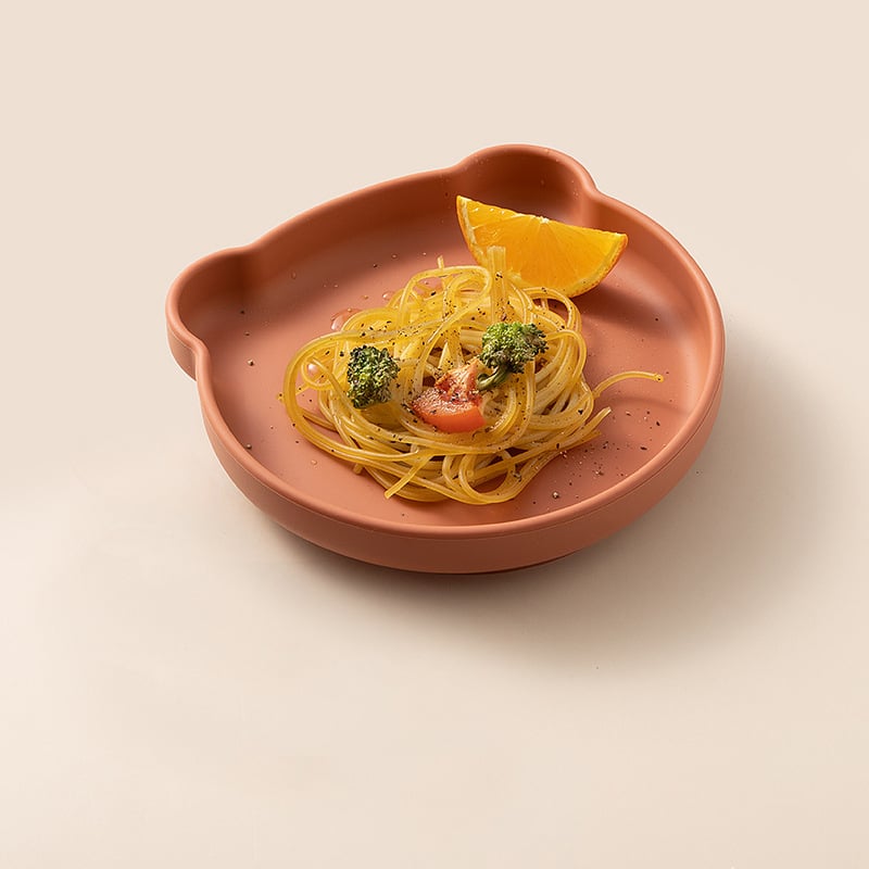 Farfurie pentru copii cu bază din silicon și ventuză, Joyncleon/jingqi, de la 12 luni, stil drăguț