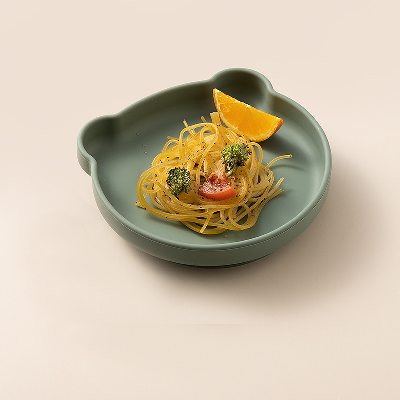 Farfurie pentru copii cu bază din silicon și ventuză, Joyncleon/jingqi, de la 12 luni, stil drăguț