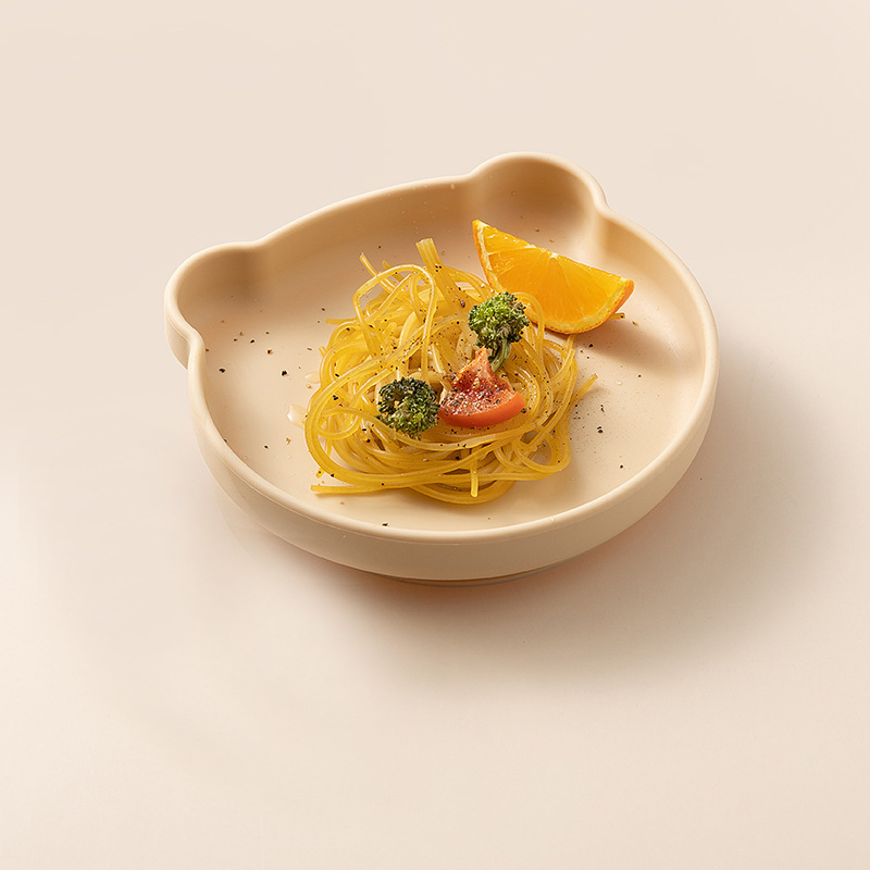 Farfurie pentru copii cu bază din silicon și ventuză, Joyncleon/jingqi, de la 12 luni, stil drăguț