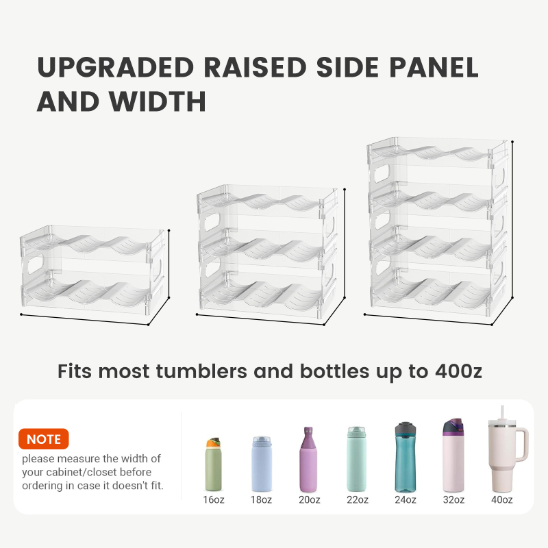 Suport dublu etajat pentru căni și cești de ceai, transparent din PET, montaj snap-on, organizator modern minimalist pentru bucătărie și birou