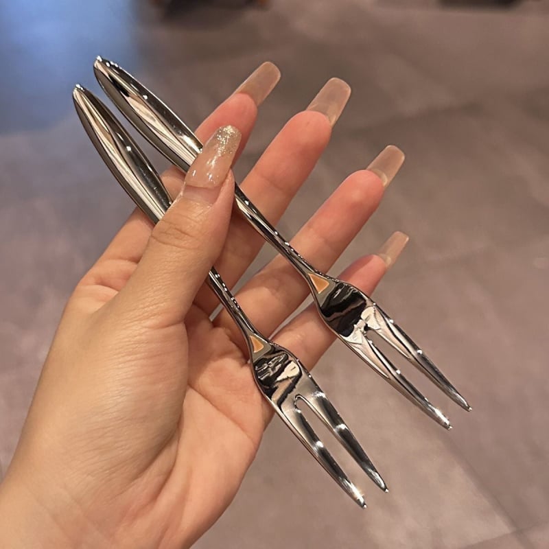 304 rozsdamentes acélból készült gyümölcs villa és gyümölcs kés készlet tároló dobozzal, gyerekeknek