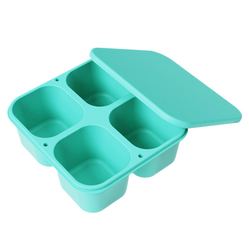 Cutie prânz din silicon cu patru compartimente, pătrată, izolată, compatibilă cu microunde, capacitate 301-500 ml sau 501-800 ml