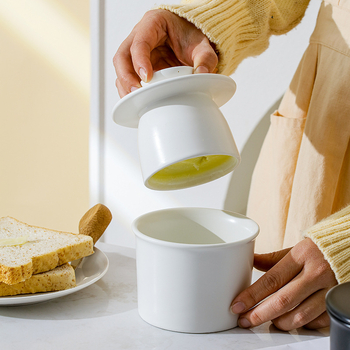 Керамичен съд за масло с капак и нож за съхранение на масло и сирене The Shepherd's Home