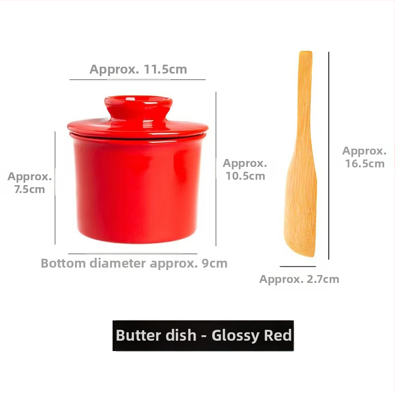 Keramická misa na maslo s viečkom a nožom – na uskladnenie masla a syra The Shepherd's Home