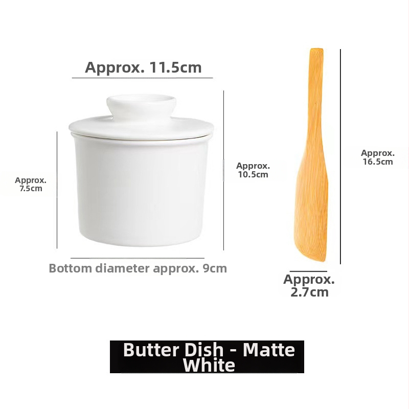 Keramická misa na maslo s viečkom a nožom – na uskladnenie masla a syra The Shepherd's Home