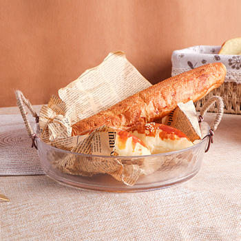 Set din sticlă cu boluri și farfurii, rotund, nu este compatibil cu cuptorul cu microunde